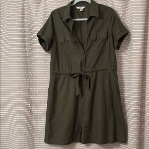 Olive Green Shirt Dress